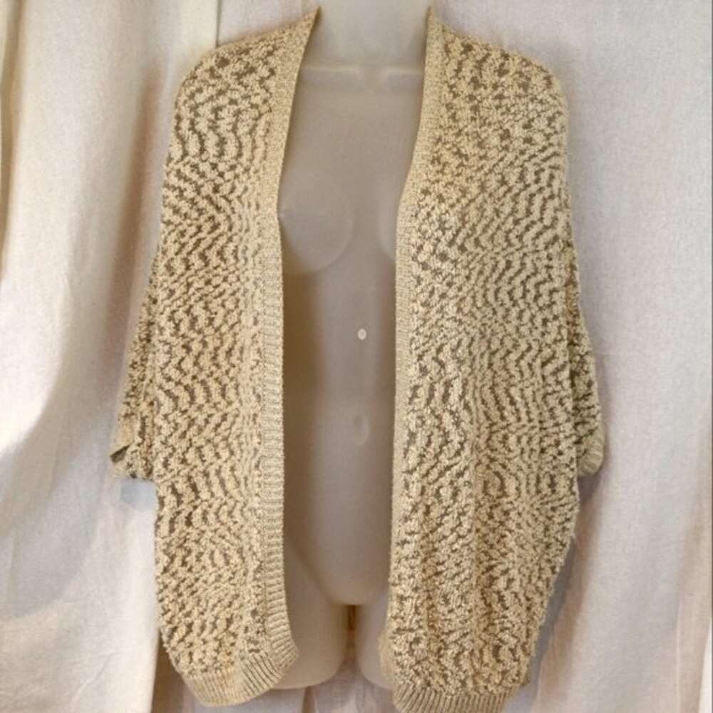 Staring at Stars Cream Open Weave Cardigan Sweater Small Boho Clean Girl Style